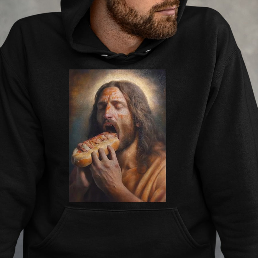 Dog Love Shirt, Dog Lover Gift T-Shirt/Hoodie/Sweatshirt HLT00 - Jesus loves hot dogs T-Shirt