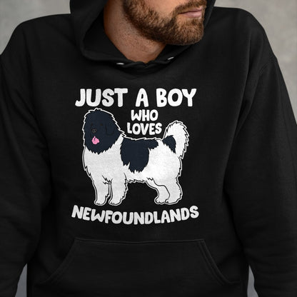 Dog Love Shirt, Dog Lover Gift T-Shirt/Hoodie/Sweatshirt HLT00 - Just a Boy Who Loves Newfoundland Dogs T-Shirt