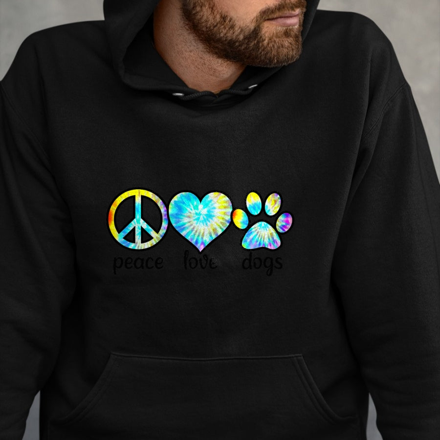 Dog Love Shirt, Dog Lover Gift T-Shirt/Hoodie/Sweatshirt HLT00 - Dog Love Shirt Dog Mom Dog Dads Gift Peace Love Dogs Tie Dye T-Shirt