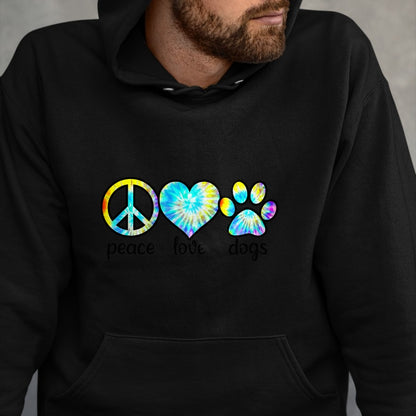 Dog Love Shirt, Dog Lover Gift T-Shirt/Hoodie/Sweatshirt HLT00 - Dog Love Shirt Dog Mom Dog Dads Gift Peace Love Dogs Tie Dye T-Shirt