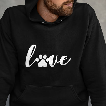 Dog Love Shirt, Dog Lover Gift T-Shirt/Hoodie/Sweatshirt HLT00 - Paw Print Love Heart Funny Cool Dog Cat Mom Pet Animal Lover T-Shirt