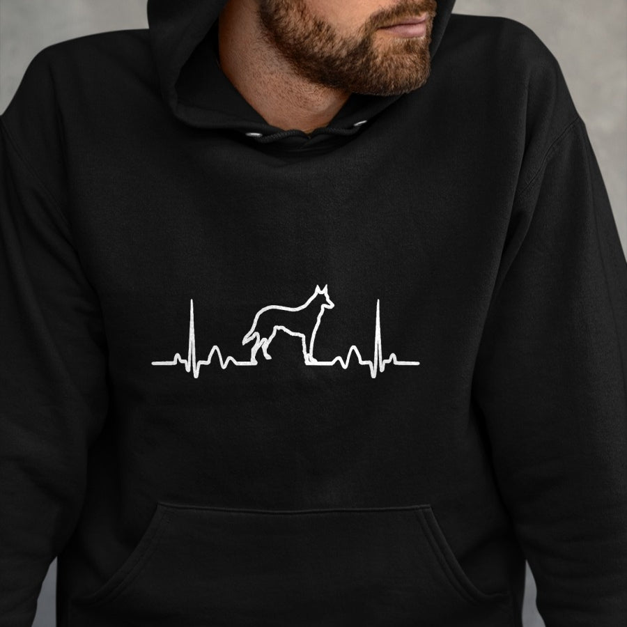 Dog Love Shirt, Dog Lover Gift T-Shirt/Hoodie/Sweatshirt HLT00 - German Shepherd Dog Heartbeat Funny Dog Gift Tee Shirt T-Shirt