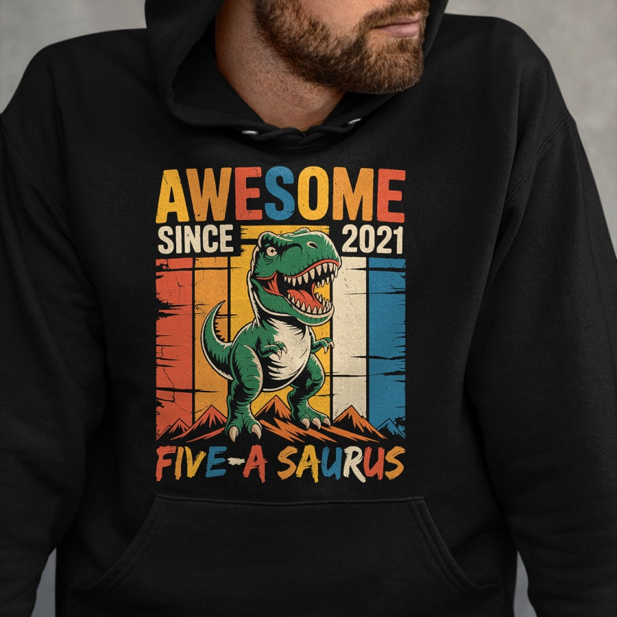 Best Dinosaur Lover Shirt, Funny Dinosaur UnisexT-Shirt/Hoodie/Sweatshirt HLT00 - 5 Year Old Dinosaur 5th Birthday Five Saurus Boys Kids T-Shirt