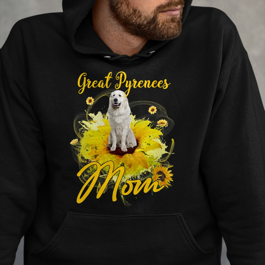 Dog Love Shirt, Dog Lover Gift T-Shirt/Hoodie/Sweatshirt HLT00 - Sunflower Great Pyrenees Mom Dog Lover Mother_s T-Shirt