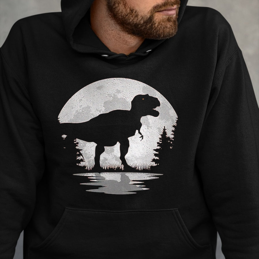 Best Dinosaur Lover Shirt, Funny Dinosaur UnisexT-Shirt/Hoodie/Sweatshirt HLT00 - Dinosaur Moon Vintage T-Rex Dino Lover Men Women Kids T-Shirt, Men, Black, 3X-Large