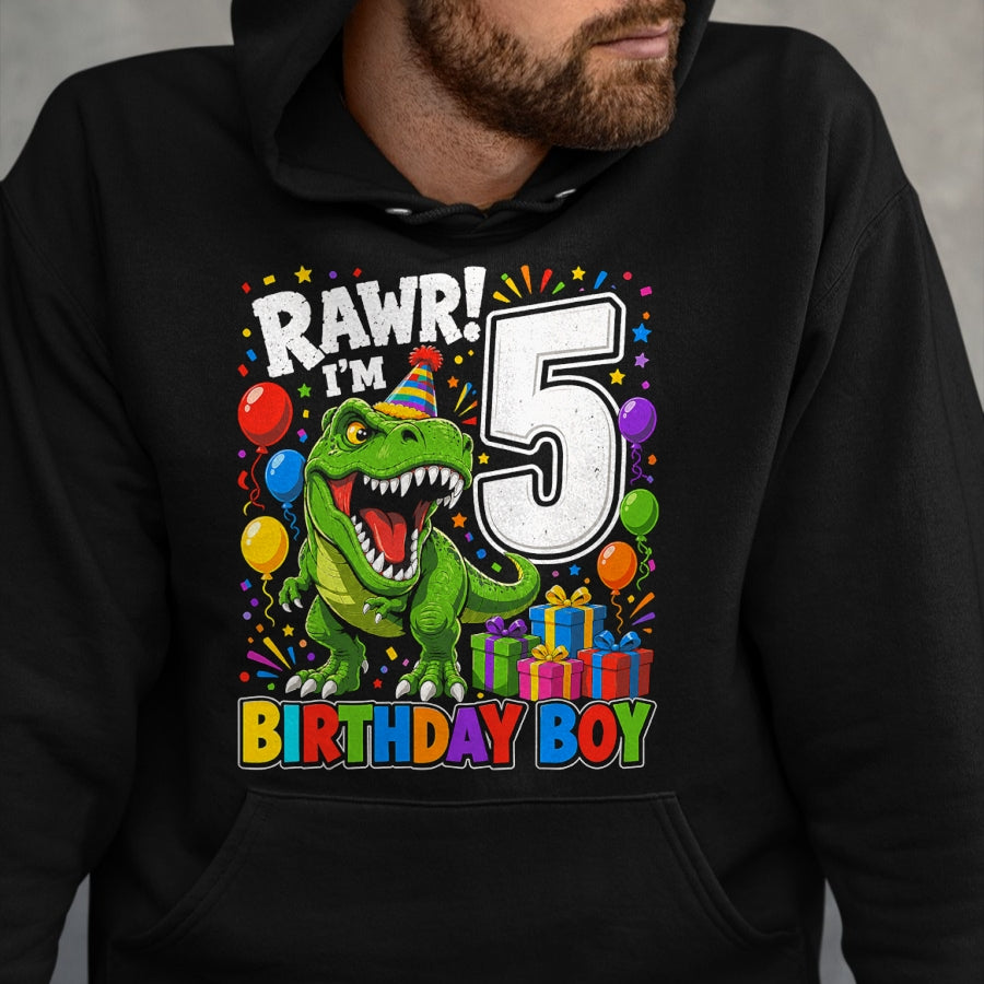 Best Dinosaur Lover Shirt, Funny Dinosaur UnisexT-Shirt/Hoodie/Sweatshirt HLT00 - Dinosaur 5th Five Rawr I_m 5 Birthday Boy T Rex Boys Gifts T-Shirt
