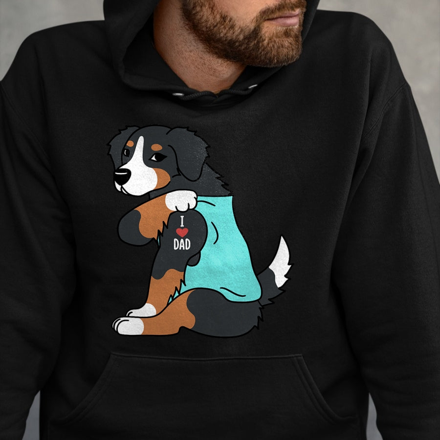 Dog Love Shirt, Dog Lover Gift T-Shirt/Hoodie/Sweatshirt HLT00 - Bernese Mountain Dog I Love Dad Funny Dog T-Shirt