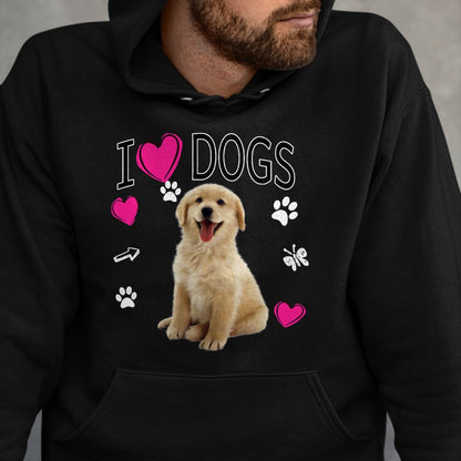 Dog Love Shirt, Dog Lover Gift T-Shirt/Hoodie/Sweatshirt HLT00 - I Love Dogs Shirt - Golden Labrador retriever t shirt T-Shirt