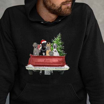 Dog Love Shirt, Dog Lover Gift T-Shirt/Hoodie/Sweatshirt HLT00 - Cute Great Dane Christmas Top, Dog Mom Owner Vintage Truck T-Shirt