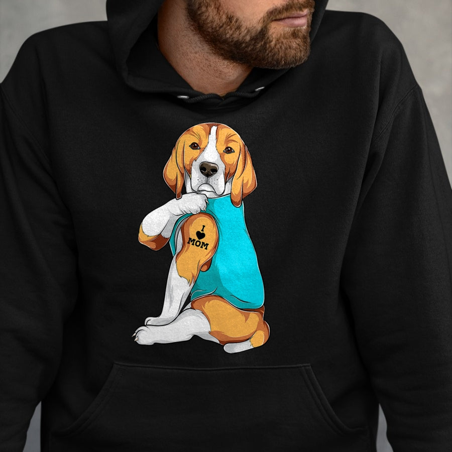 Dog Love Shirt, Dog Lover Gift T-Shirt/Hoodie/Sweatshirt HLT00 - Beagle I Love Mom Apparel, Dog Mom Gifts Womens T-Shirt