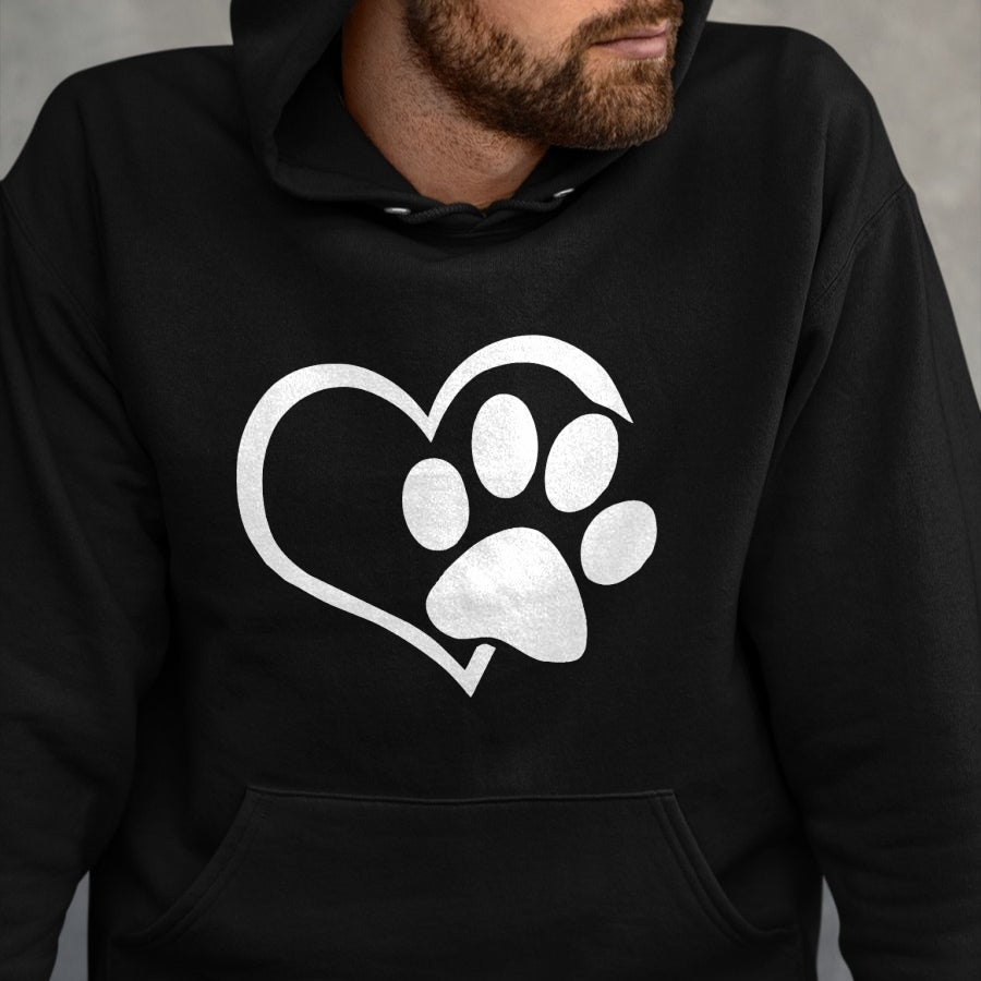 Dog Love Shirt, Dog Lover Gift T-Shirt/Hoodie/Sweatshirt HLT00 - Dog Dad Mom Puppy Shirt Love Dogs Paw Print Heart Women Men T-Shirt
