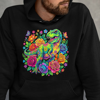 Best Dinosaur Lover Shirt, Funny Dinosaur UnisexT-Shirt/Hoodie/Sweatshirt HLT00 - Colorful Floral T Rex Dinosaur T-Shirt