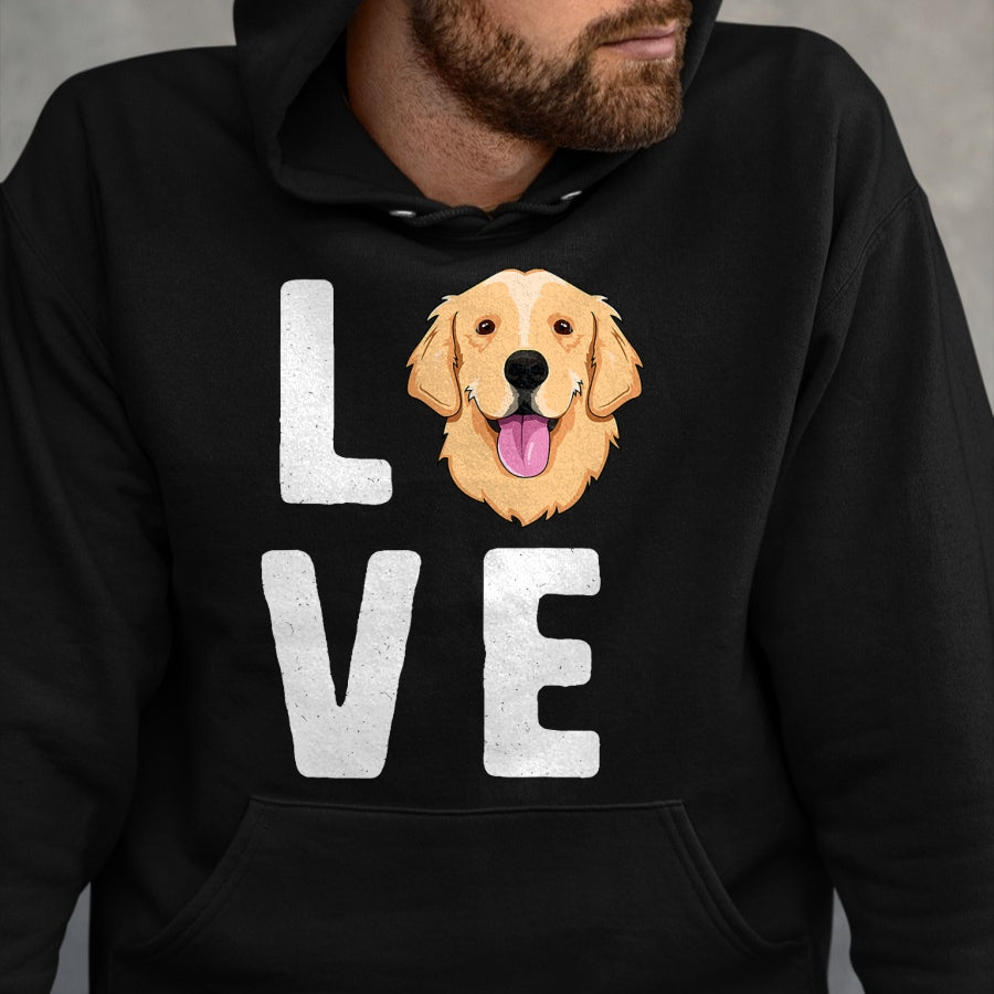 Dog Love Shirt, Dog Lover Gift T-Shirt/Hoodie/Sweatshirt HLT00 - LOVE Golden Retrievers T-Shirt for Women KIds Dog Pet Gift T-Shirt