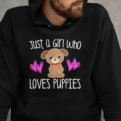 Dog Love Shirt, Dog Lover Gift T-Shirt/Hoodie/Sweatshirt HLT00 - JUST A GIRL WHO LOVES PUPPIES Cute Puppy Dog Toddler Kids T-Shirt