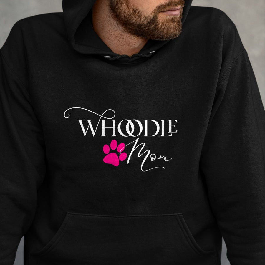 Dog Love Shirt, Dog Lover Gift T-Shirt/Hoodie/Sweatshirt HLT00 - Whoodle Mom Pink Dog Paw Gift T-Shirt