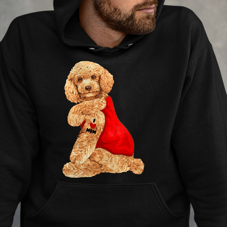 Dog Love Shirt, Dog Lover Gift T-Shirt/Hoodie/Sweatshirt HLT00 - Poodle Dog I Love Mom Tattoo Lover funny Gift T-Shirt