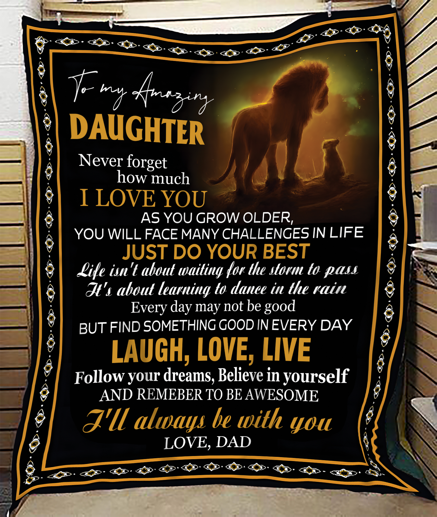 BLANKET FOR DAUGHTER – COMFORT & WARMTH GIFT FROM DAD Sherpa Fleece Quilt Blanket TOBY00 (SKUB12-68)
