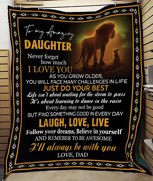 BLANKET FOR DAUGHTER – COMFORT & WARMTH GIFT FROM DAD Sherpa Fleece Quilt Blanket TOBY00 (SKUB12-68)