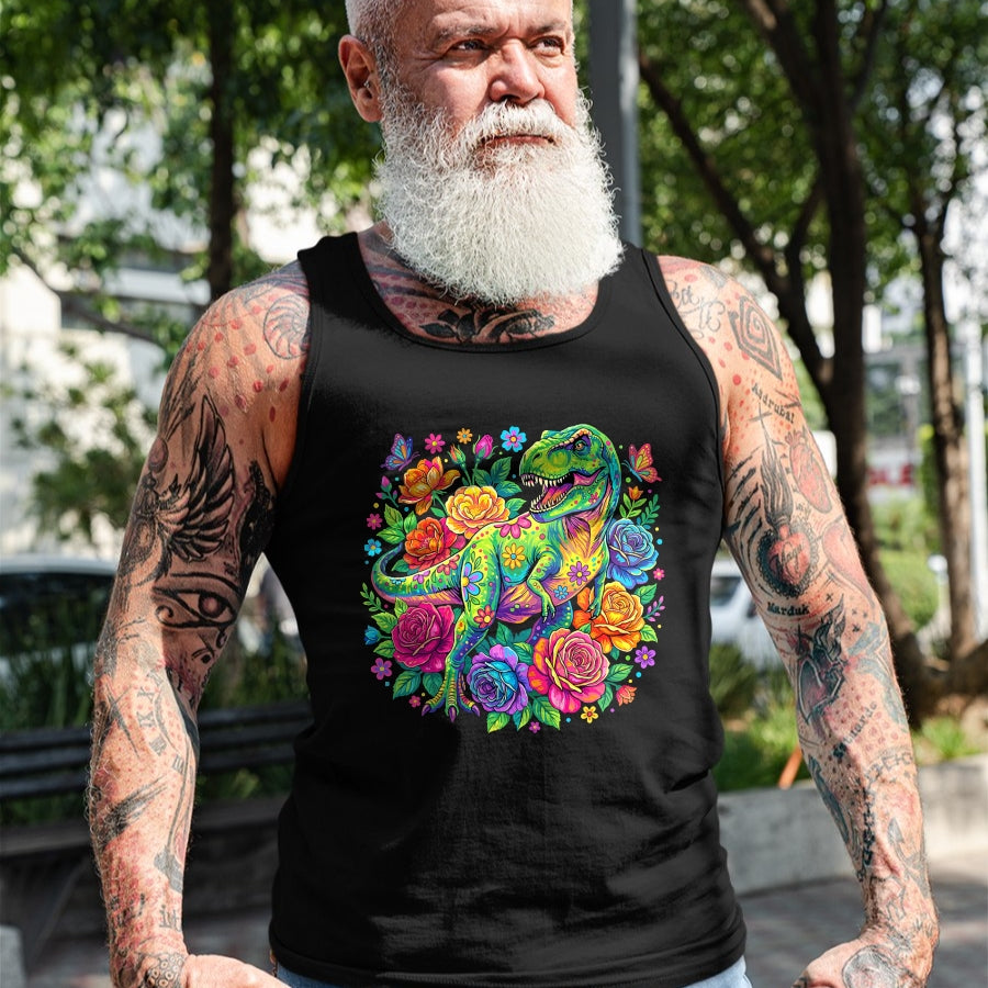 Best Dinosaur Lover Shirt, Funny Dinosaur UnisexT-Shirt/Hoodie/Sweatshirt HLT00 - Colorful Floral T Rex Dinosaur T-Shirt