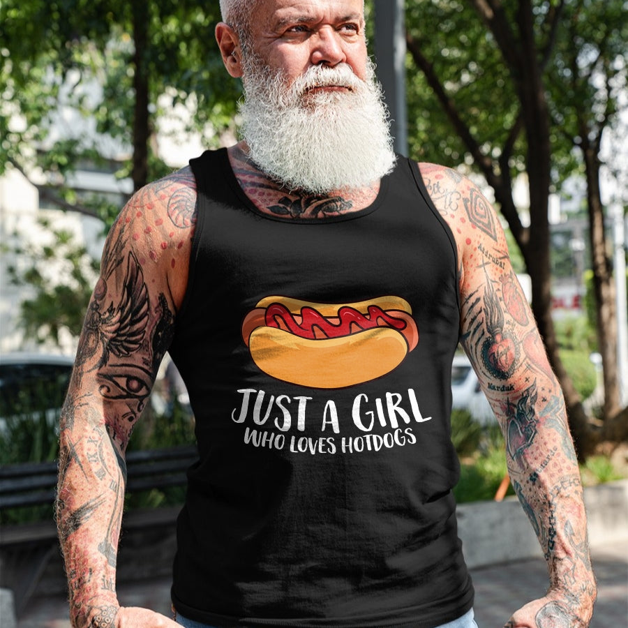 Dog Love Shirt, Dog Lover Gift T-Shirt/Hoodie/Sweatshirt HLT00 - Just a Girl Who Loves Hotdogs T-Shirt