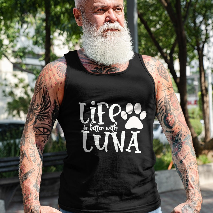 Dog Love Shirt, Dog Lover Gift T-Shirt/Hoodie/Sweatshirt HLT00 - Life Is Better With Luna Pet Dog Owner Christmas Gifts Mom T-Shirt