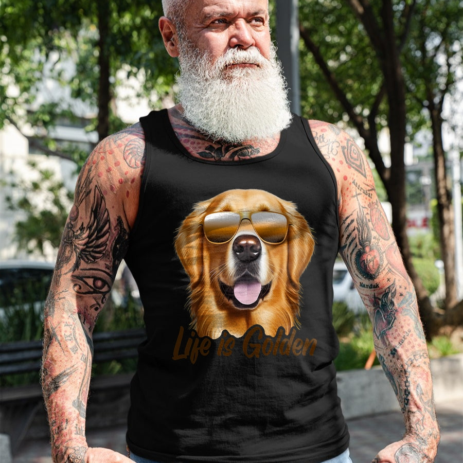 Dog Love Shirt, Dog Lover Gift T-Shirt/Hoodie/Sweatshirt HLT00 - Life is Golden Funny Golden Retriever Cute Dog Good Pet Life T-Shirt