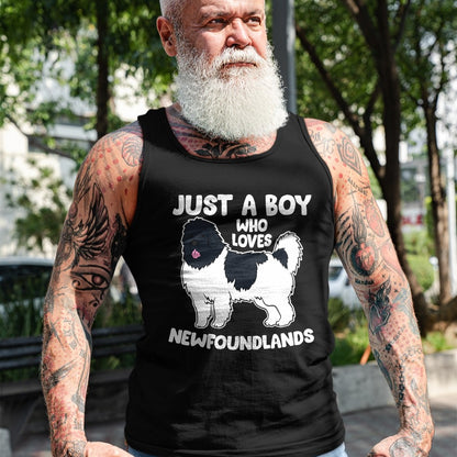 Dog Love Shirt, Dog Lover Gift T-Shirt/Hoodie/Sweatshirt HLT00 - Just a Boy Who Loves Newfoundland Dogs T-Shirt