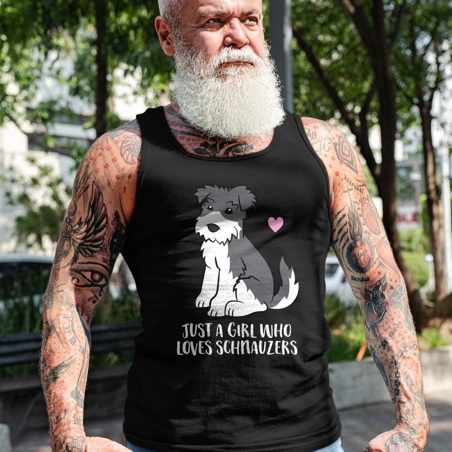 Dog Love Shirt, Dog Lover Gift T-Shirt/Hoodie/Sweatshirt HLT00 - Funny Schnauzer Dog Girl Just a Girl Who Loves Schnauzers T-Shirt