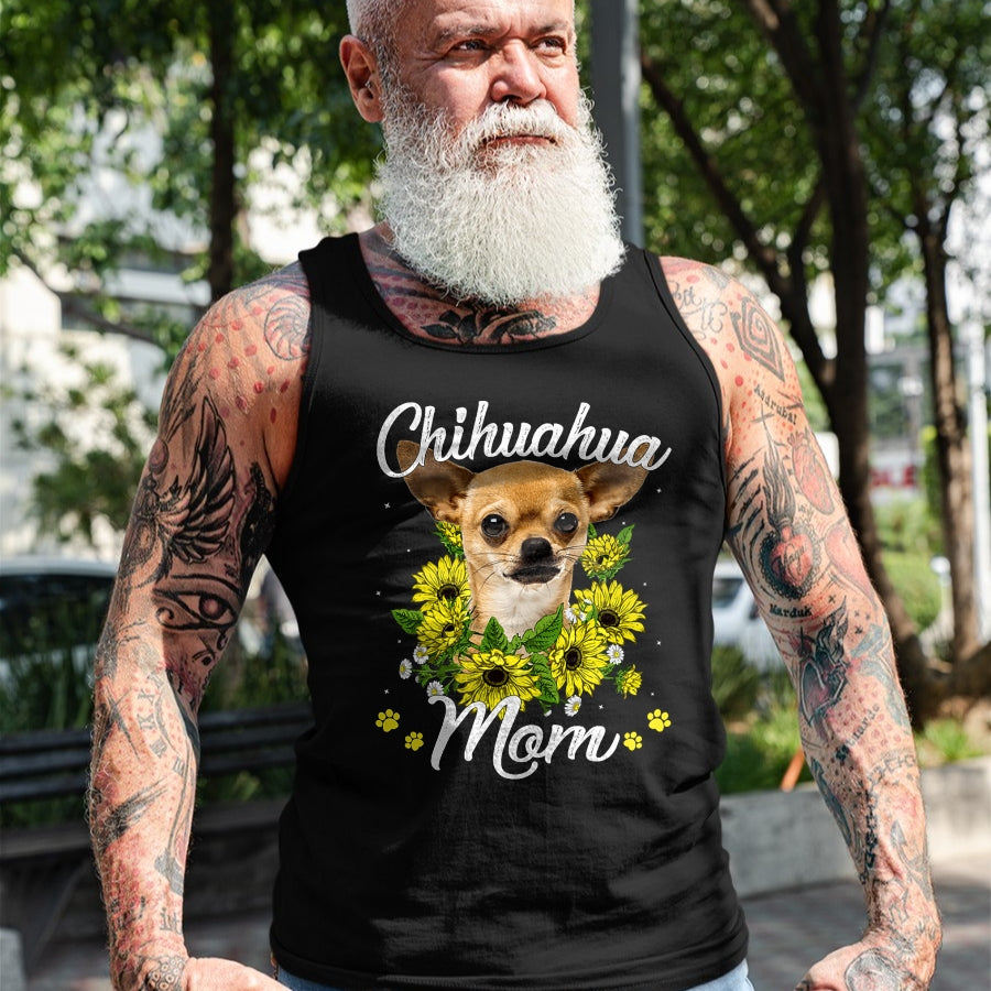 Dog Love Shirt, Dog Lover Gift T-Shirt/Hoodie/Sweatshirt HLT00 - Dog Mom Sunflower Gift Love Dogs and Flowers T-Shirt