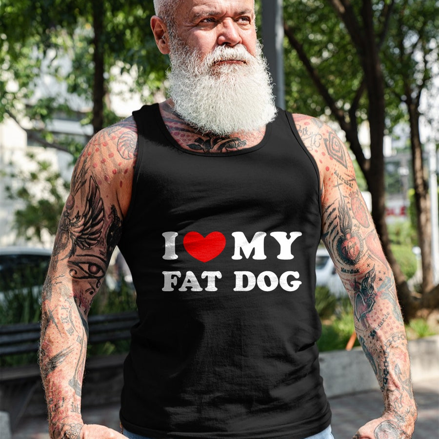 Dog Love Shirt, Dog Lover Gift T-Shirt/Hoodie/Sweatshirt HLT00 - I Love My Fat Dog, I Heart My Fat Dog T-Shirt