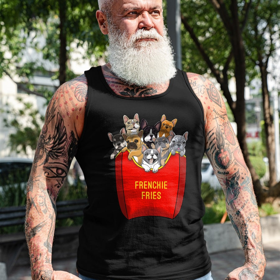 Dog Love Shirt, Dog Lover Gift T-Shirt/Hoodie/Sweatshirt HLT00 - Frenchie Fries Shirt French Bulldog Dog Mom Dog Dad Cute T-Shirt