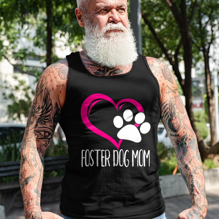 Dog Love Shirt, Dog Lover Gift T-Shirt/Hoodie/Sweatshirt HLT00 - Foster Dog Mom Shirt Cute Dog Paw Heart T-Shirt