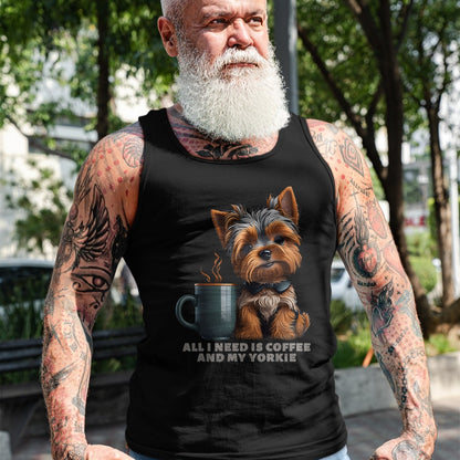 Dog Love Shirt, Dog Lover Gift T-Shirt/Hoodie/Sweatshirt HLT00 - All I Need Is Coffee And My Yorkie Funny Yorkie Dog Mom T-Shirt