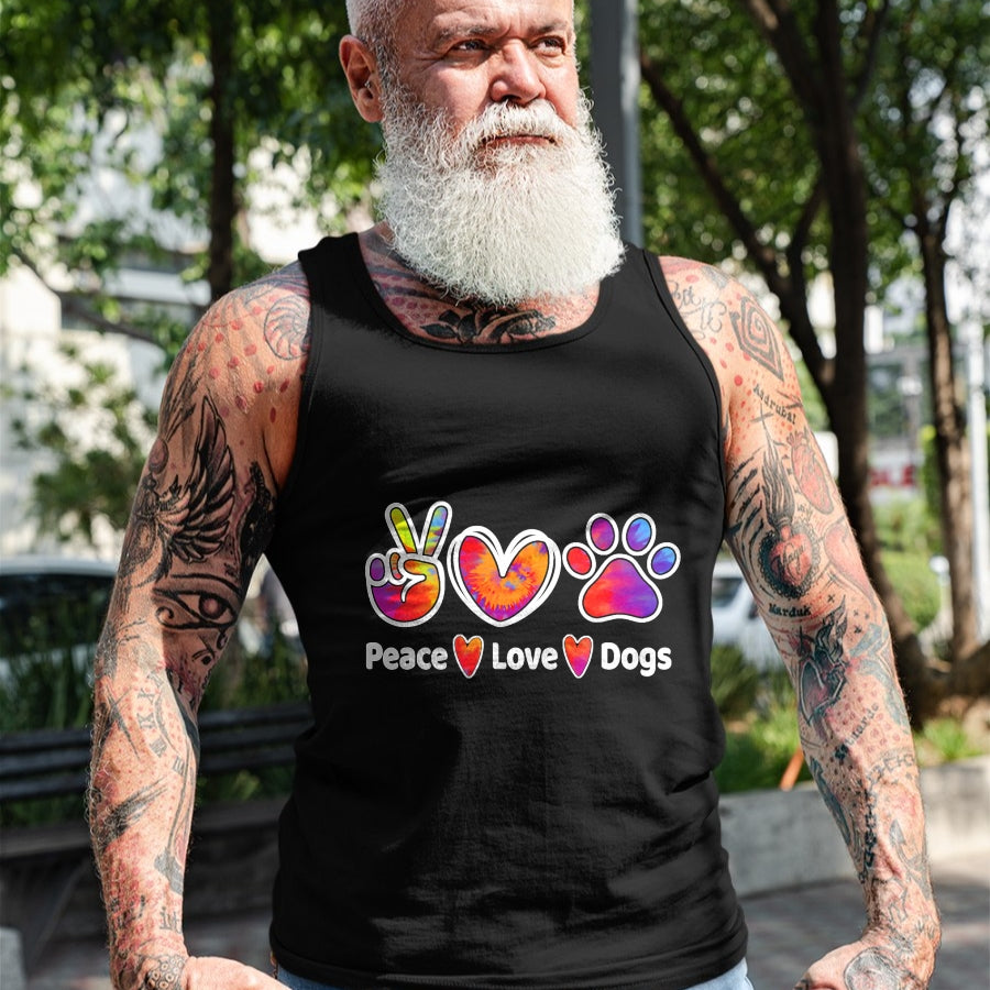 Dog Love Shirt, Dog Lover Gift T-Shirt/Hoodie/Sweatshirt HLT00 - Dog Lover Peace Love Dogs Funny Cute Puppy Paw Tie Dye T-Shirt