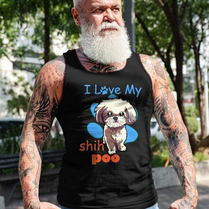 Dog Love Shirt, Dog Lover Gift T-Shirt/Hoodie/Sweatshirt HLT00 - I Love My Shih Poo Shirt Best Dog Lover Paw Print Christmas T-Shirt
