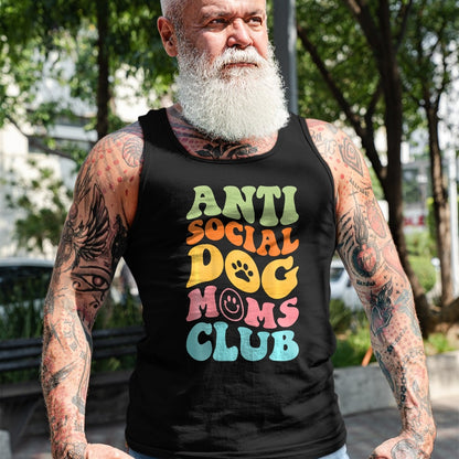 Dog Love Shirt, Dog Lover Gift T-Shirt/Hoodie/Sweatshirt HLT00 - ANTI SOCIAL DOG MOMS CLUB (on back) T-Shirt