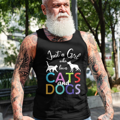 Dog Love Shirt, Dog Lover Gift T-Shirt/Hoodie/Sweatshirt HLT00 - Just A Girl Who Loves Cats And Dogs Lover Girl T-Shirt