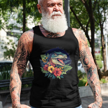 Best Dinosaur Lover Shirt, Funny Dinosaur UnisexT-Shirt/Hoodie/Sweatshirt HLT00 - Dinosaur With Floral Background Artwork T-Shirt