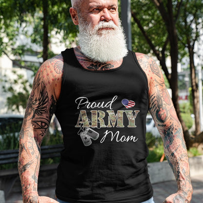 Dog Love Shirt, Dog Lover Gift T-Shirt/Hoodie/Sweatshirt HLT00 - Pride Military Mom with Dog Tag US Flag T-Shirt