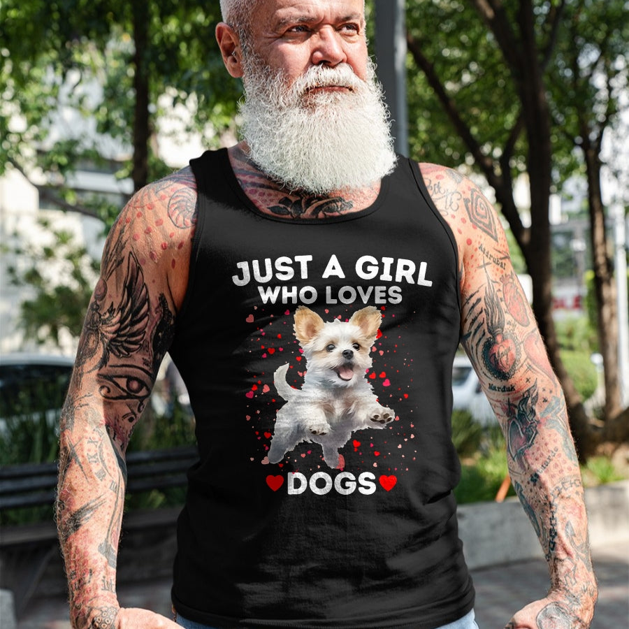 Dog Love Shirt, Dog Lover Gift T-Shirt/Hoodie/Sweatshirt HLT00 - Just a Girl who loves Dogs T-Shirt