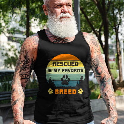 Dog Love Shirt, Dog Lover Gift T-Shirt/Hoodie/Sweatshirt HLT00 - Love Dogs Rescue Rescued Is My Favorite Breed Vintage Paw T-Shirt