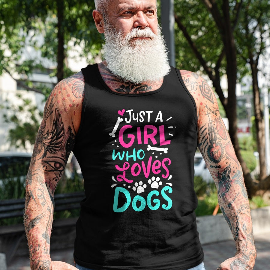 Dog Love Shirt, Dog Lover Gift T-Shirt/Hoodie/Sweatshirt HLT00 - Just a Girl Who Loves Dogs Funny Dog School Dog Trainer T-Shirt