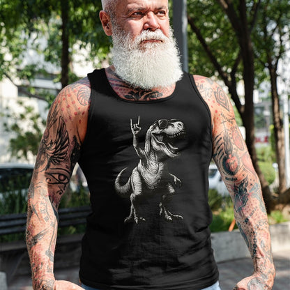 Best Dinosaur Lover Shirt, Funny Dinosaur UnisexT-Shirt/Hoodie/Sweatshirt HLT00 - Cool Dinosaur Rock Sign Sunglasses T-Rex T-Shirt, Men, Black, 3X-Large