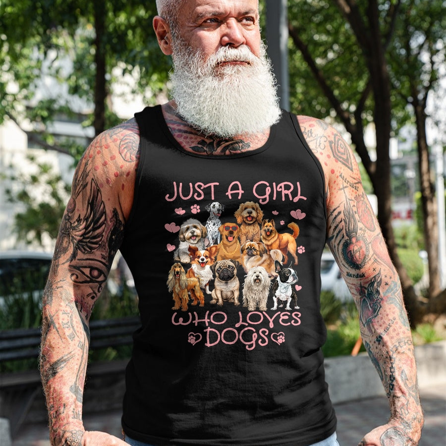 Dog Love Shirt, Dog Lover Gift T-Shirt/Hoodie/Sweatshirt HLT00 - Funny Cute Dog Puppy Lover Just A Girl Who Loves Dogs T-Shirt