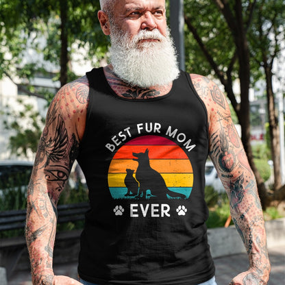 Dog Love Shirt, Dog Lover Gift T-Shirt/Hoodie/Sweatshirt HLT00 - Funny Best Fur MOM Ever Vintage Retro Dog and Cat Owner Love T-Shirt (2)