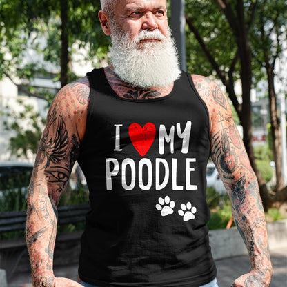 Dog Love Shirt, Dog Lover Gift T-Shirt/Hoodie/Sweatshirt HLT00 - I Love My Poodle Heart Paw Dog Owner T Shirt T-Shirt