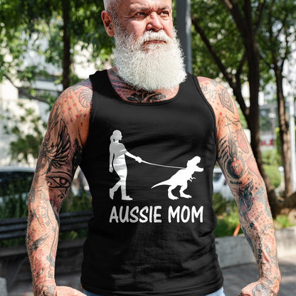 Dog Love Shirt, Dog Lover Gift T-Shirt/Hoodie/Sweatshirt HLT00 - Aussie Mom Australian Shepherd Dog Dinosaur Women Mother T-Shirt