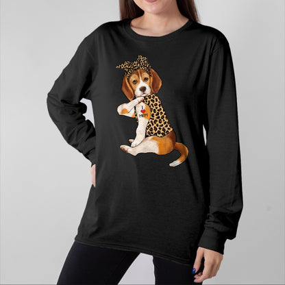 Dog Love Shirt, Dog Lover Gift T-Shirt/Hoodie/Sweatshirt HLT00 - Beagle Dog Lover Tee I Love Mom Tattoo Leopard Mothers Day T-Shirt