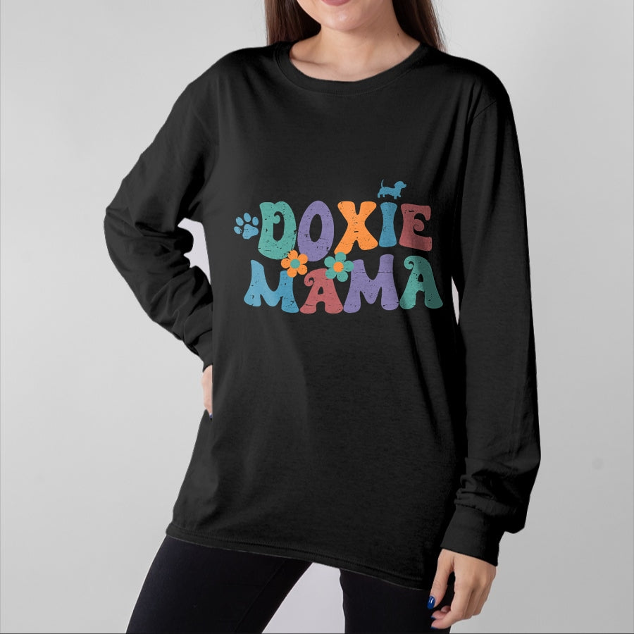 Dog Love Shirt, Dog Lover Gift T-Shirt/Hoodie/Sweatshirt HLT00 - Groovy Doxie Mama Colorful Dog Gift Dachshund Lover Dogs Mom T-Shirt