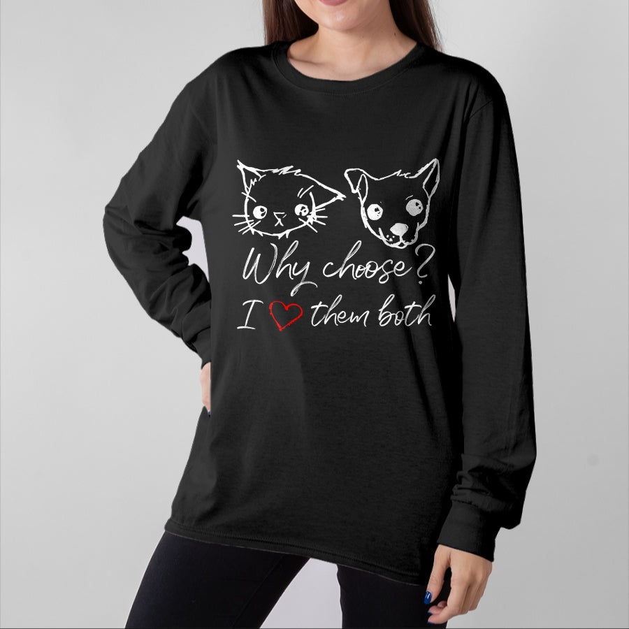 Dog Love Shirt, Dog Lover Gift T-Shirt/Hoodie/Sweatshirt HLT00 - Cat and Dog Lover I Love Puppies and Kittens T-Shirt